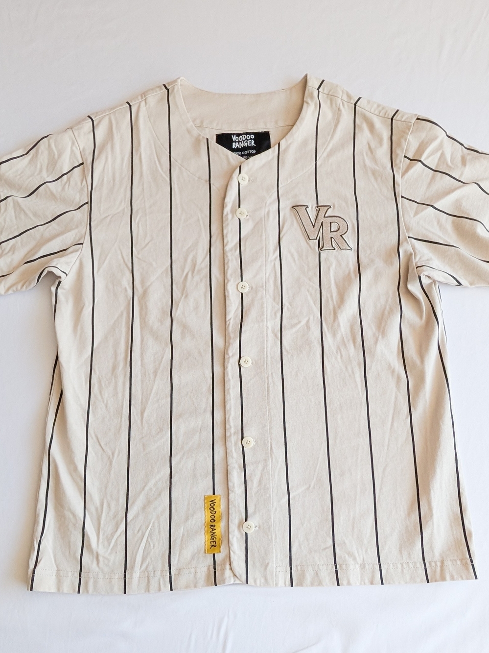 Voodoo Ranger IPA New Belgium Brewing Baseball Jersey Pinstripe Skull Logo Med